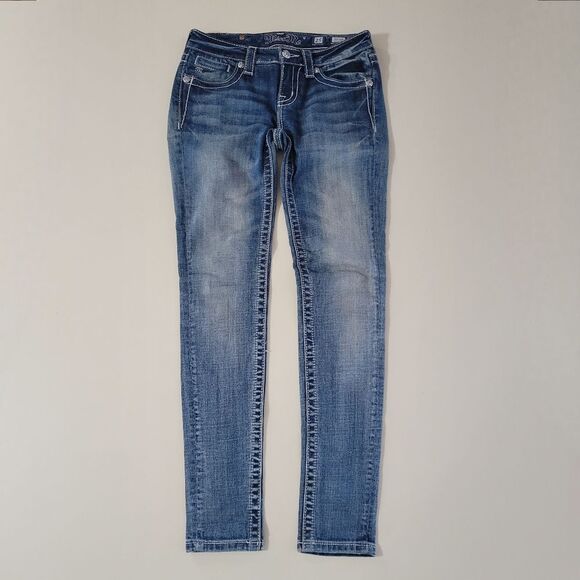 Miss Me Mid-Rise Skinny Blue Denim Jeans - Picture 4 of 16